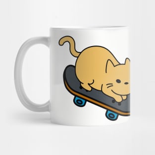 Cat on Skateboard Cartoon Kitten Skateboarder Mug